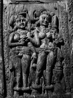 panel, showing female figures under a torana, detail