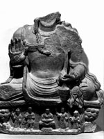 Maitreya bodhisattva, seated, in abhayamudra