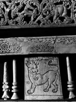 Coffret, bottom portion, detail showing a lion