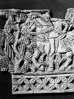 panel, showing a hunting scene, detail of the 6th section from the left