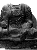 Maitreya bodhisattva, seated, in abhayamudra