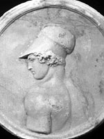 Circular 'plaque' showing a helmeted youth, Mars(?)