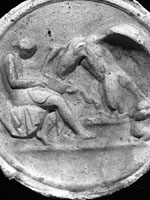 Circular 'plaque' showing Ganymede* bringing water to the eagle of Zeus